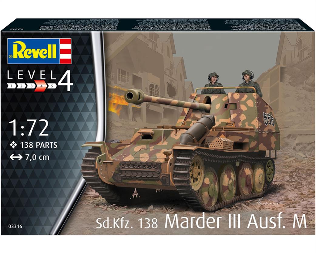 Revell 1/72 03316 Sd. Kfz. 138 Marder III Ausf. M Tank Kit