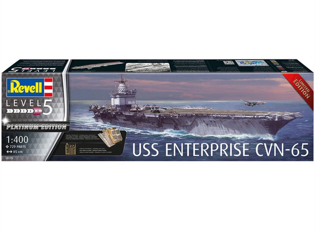 Revell 1/400 05173 USS Enterprise CVN-65 Platinum Edition Aircraft Carrier Kit
