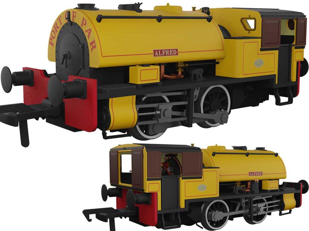 Rapido Trains OO 968504 Port of Par Alfred Bagnall 0-4-0ST Saddle Tank Shunting Engine Yellow Ochre Livery DCC Sound