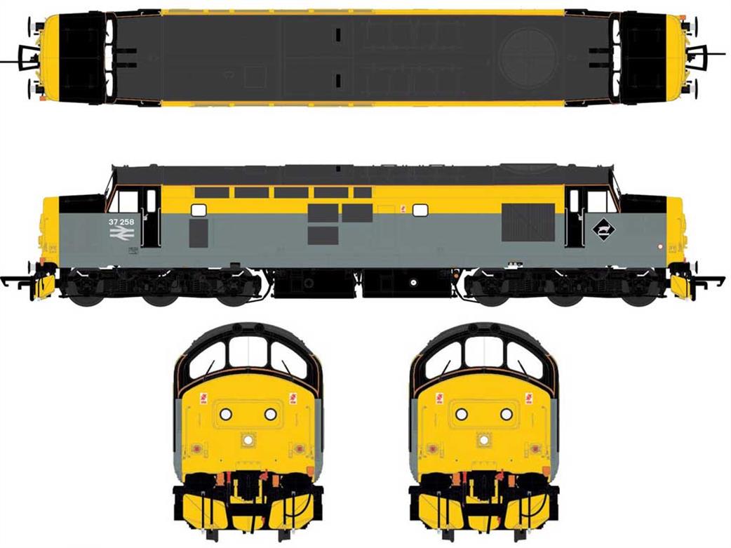 Accurascale OO ACC2612 BR 37258 Class 37/0 Diesel BR Engineers Grey & Yellow Dutch