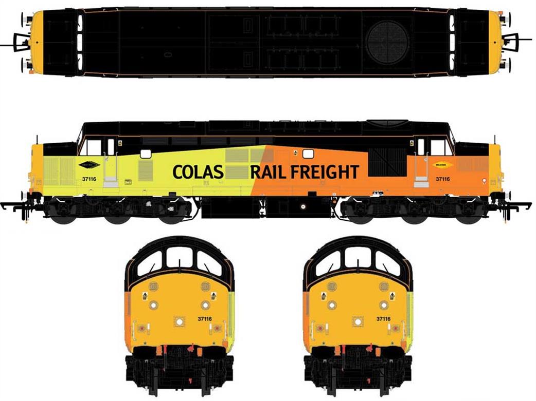 Accurascale OO ACC2614 Colas 37116 Class 37/0 Diesel Colas Railfreight Yellow & Orange