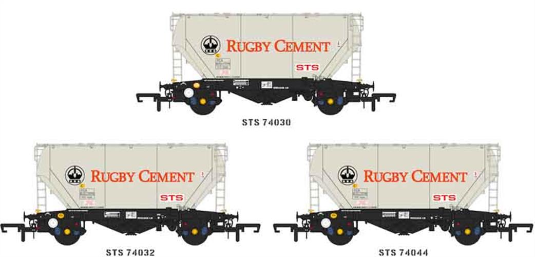 Accurascale OO ACC2025RG Rugby Cement PCA Bulk Powder Cement Pack of 3 Wagons