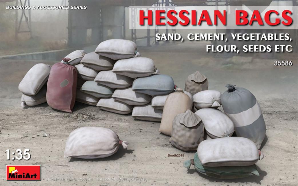 MiniArt 1/35 35586 Hessian Bags Seeds/Sand ETC 30 Bags To Assemble and Paint