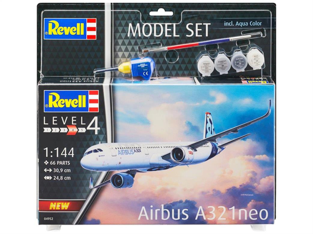 Revell 64952 Airbus A321 Neo Aircraft Starter Set 1/144