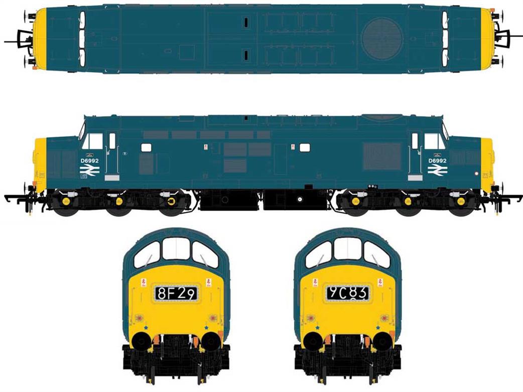 Accurascale OO ACC2610 BR D6992 Class 37/0 Diesel Locomotive BR Rail Blue Pre-TOPS Number