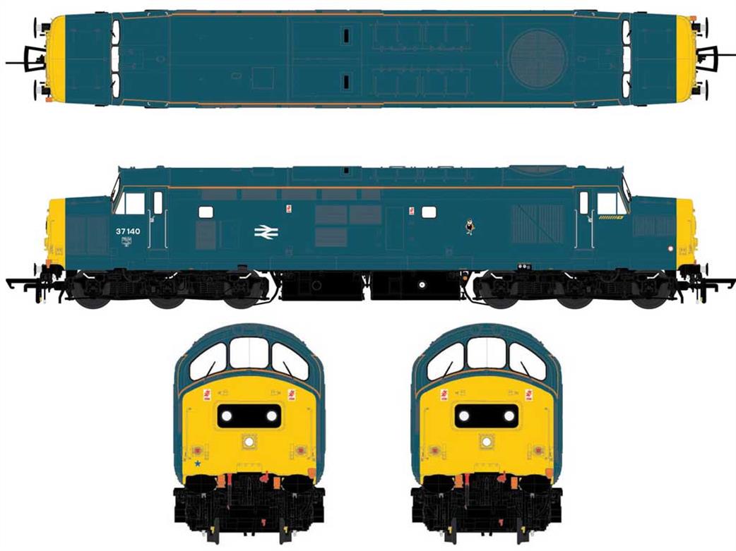 Accurascale OO ACC2611 BR 37140 Class 37/0 Diesel Locomotive BR Rail Blue