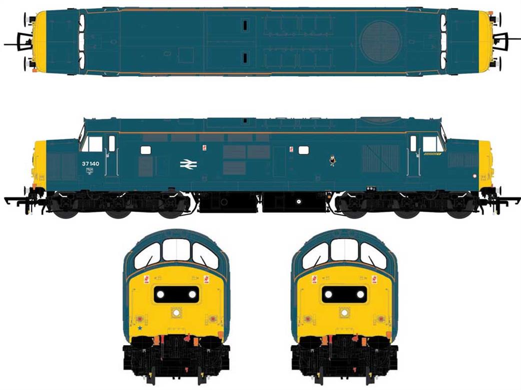 Accurascale ACC2611 BR 37140 Class 37/0 Diesel Locomotive BR Rail Blue OO