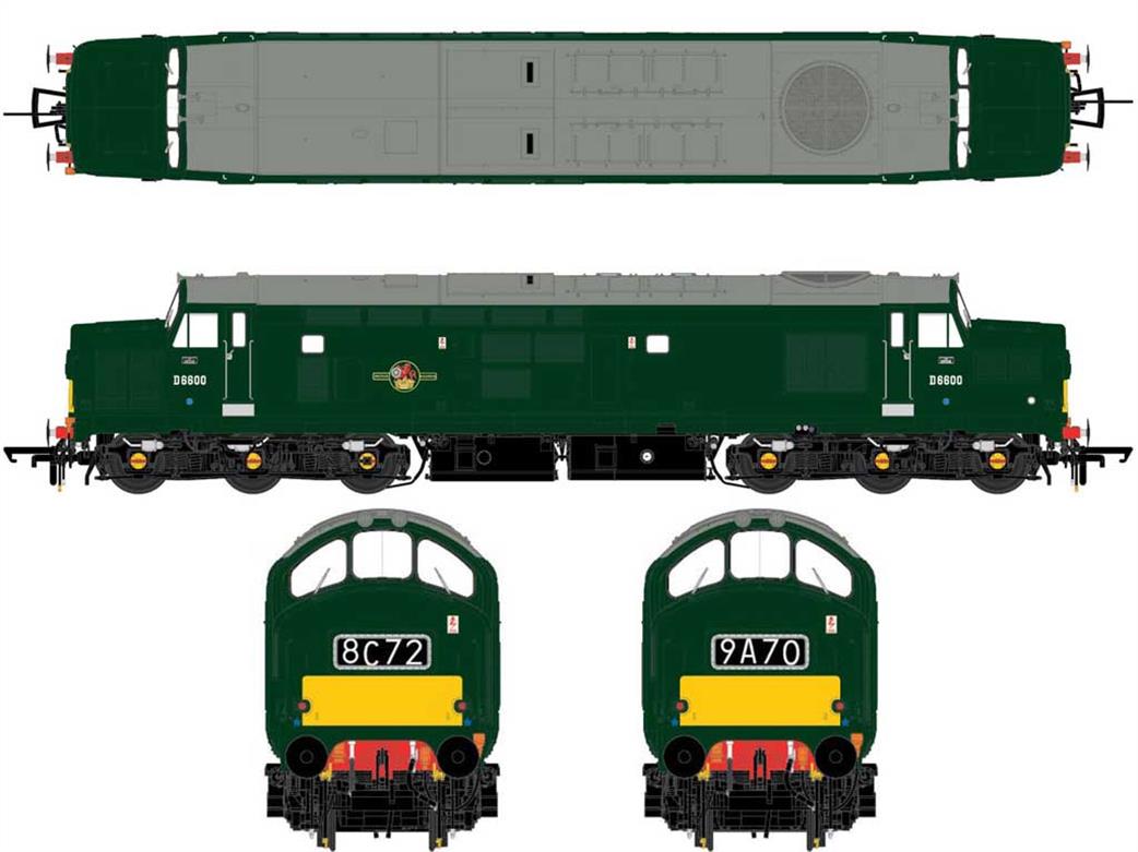Accurascale OO ACC2608 BR D6600 Class 37/0 Diesel Locomoitve BR Green Small Warning Panels
