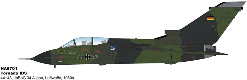 Hobby Master 1/72 HA6701 Tornado IDS 44+43 JaBoG 34 Allgau Luftwaffe 1980s