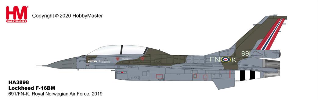 Hobby Master 1/72 HA3898 Lockheed F-16BM 691/FN-K Royal Norwegian Air Force 2019