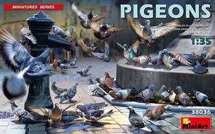  UNASSEMBLED PLASTIC MODEL KITBOX CONTAINS MODELS OF 36 PIGEONS