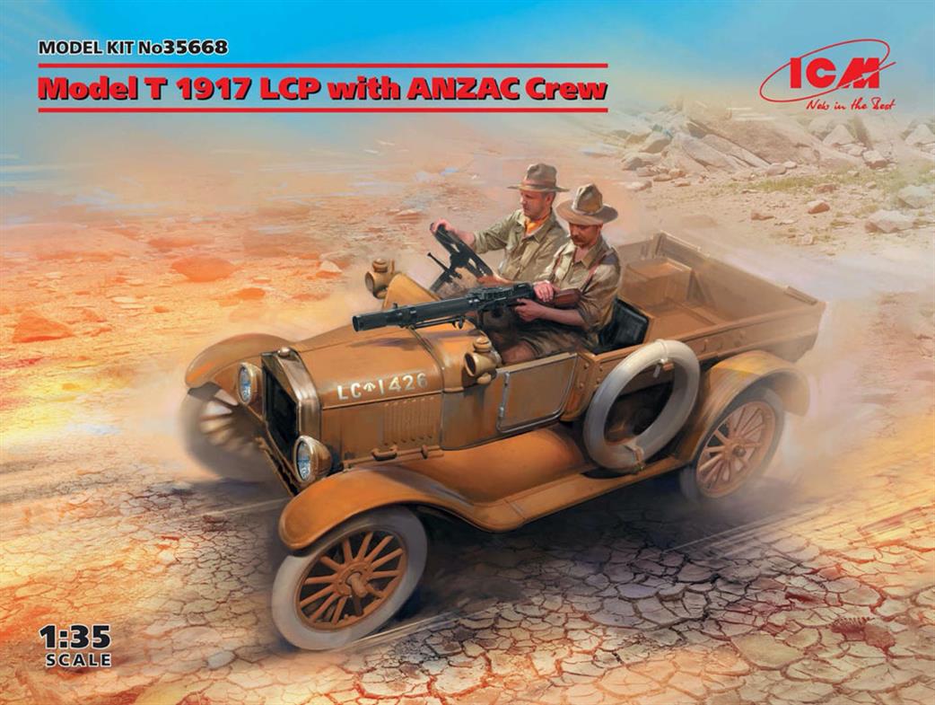 ICM 1/35 35668 Model T 1917 LCP With Anzac Crew Plastic Kit