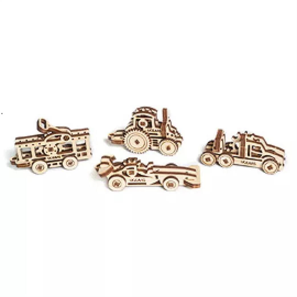 Ugears  70033 Model U-Fidget Vehicles - pack of 4 Kit