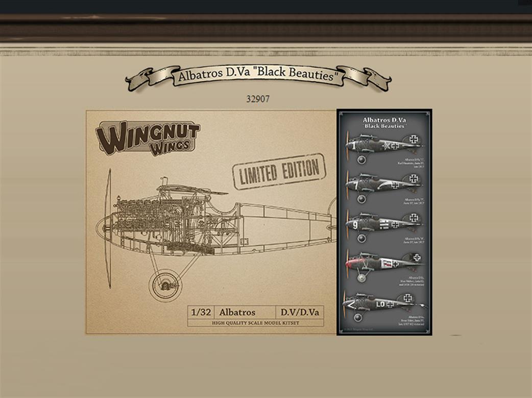 Wingnut Wings 1/32 32907 Albatros D Va Black Beautie WW1 Fighter Plastic Kit