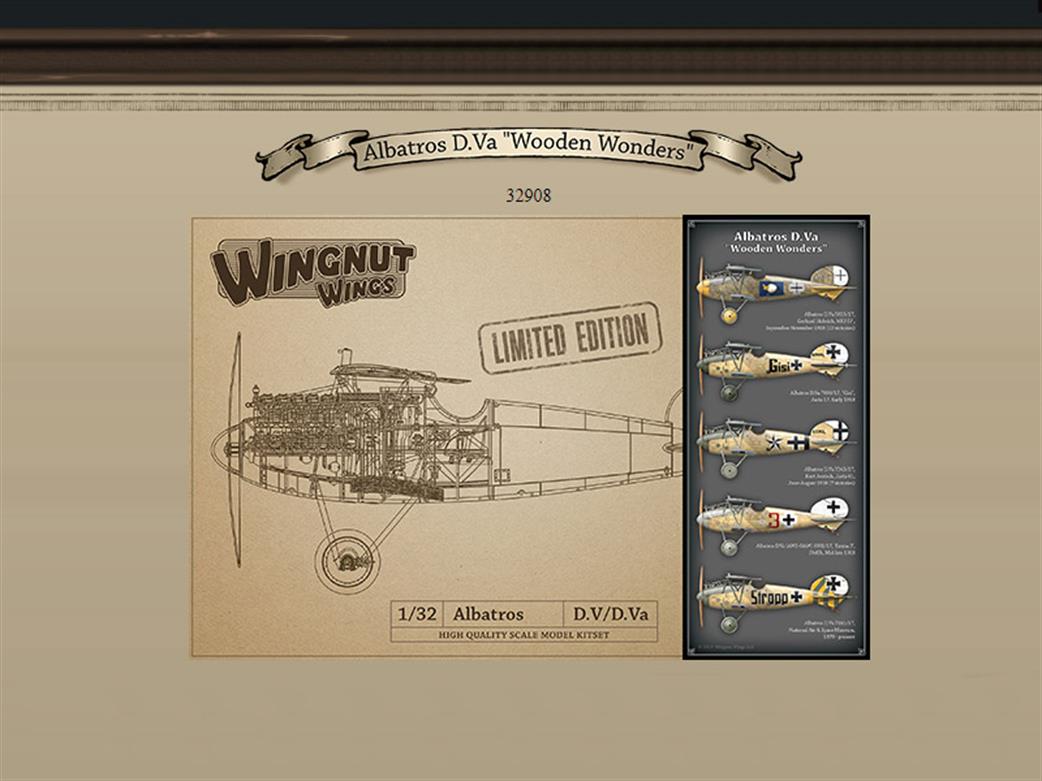 Wingnut Wings 1/32 32908 Albatros D Va Wooden Wonder WW1 Fighter Plastic Kit