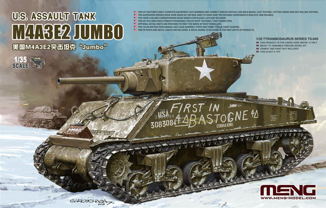 Meng 1/35 TS-045 Sherman M4A3E2 US Assault Tank Jumbo Plastic Kit