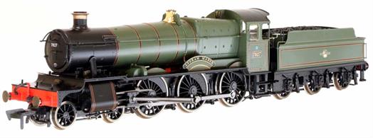 New and highly detailed model of the GWR 78xx Manor class of 'light' 4-6-0 locomotives produced by CB Collett in the 1930s for service on routes where the Hall class was prohibited.Model finished British Railways built 7827 Lydham Manor in British Railways lined green livery with the later lion holding wheel crest. (Locomotive now preserved Dartmouth Steam Railway)