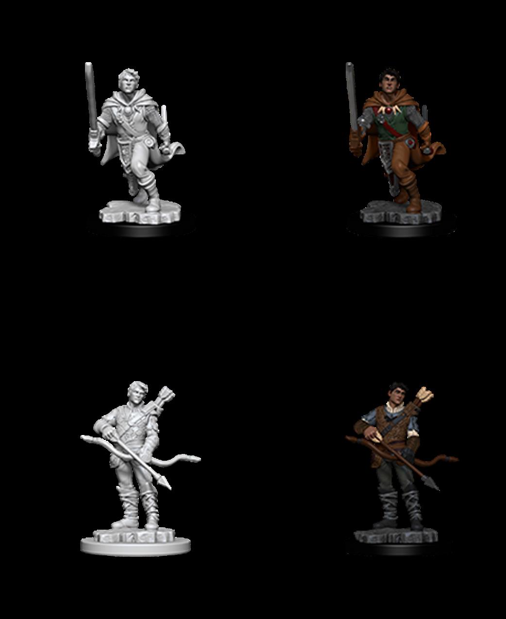 D&D Nolzur's Marvelous Miniatures - Unpainted Human Male Ranger - Pre-Primed For Painting, Highly Detailed