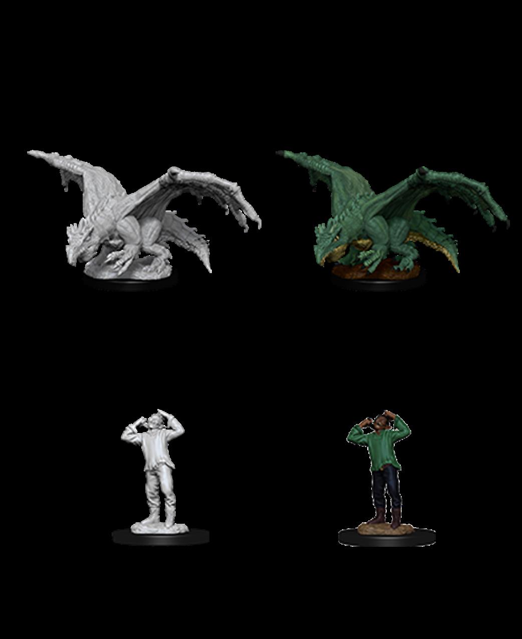 Wizkids  90029 Green Dragon Wyrmling & Afflicted Elf: D&D Nolzur's Marvelous Unpainted Miniatures