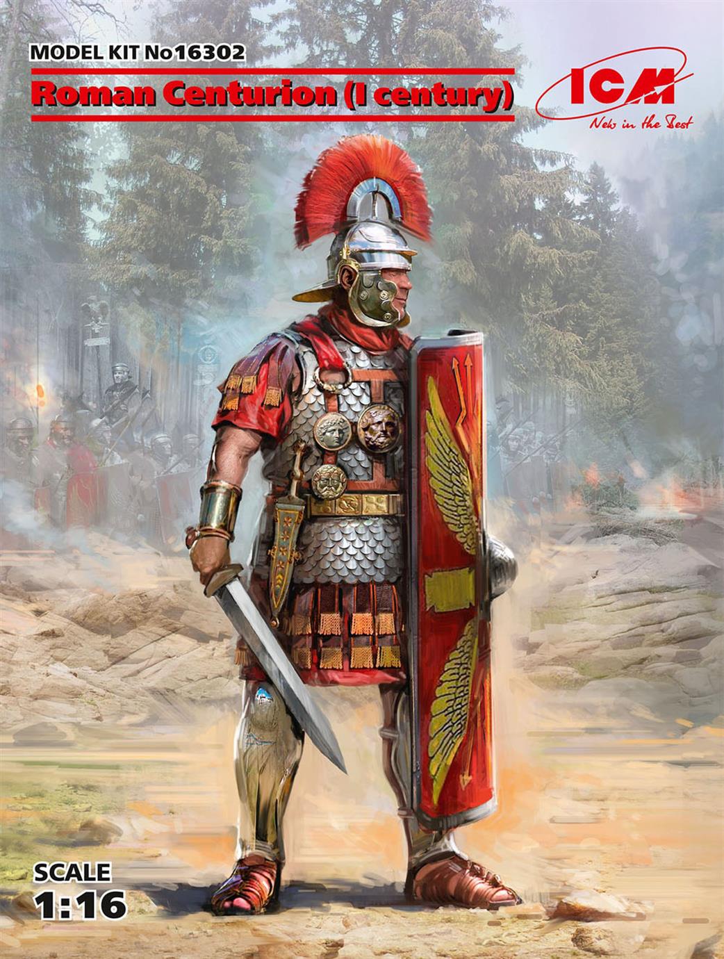 ICM 1.16 16302 Roman Centurion 1st Century Figure Kit