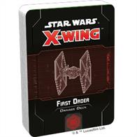 Personalize your Star Wars: X-Wing experience and display your loyalty with the First Order Damage Deck! This deck contains a complete set of thirty-three illustrated damage cards featuring diagnostics of a TIE/sf Fighter so you know exactly where your ship is hit.