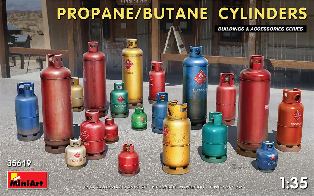 MiniArt 1/35 35619 Propane Butane Cylinders 20 Ready To assemble And paint