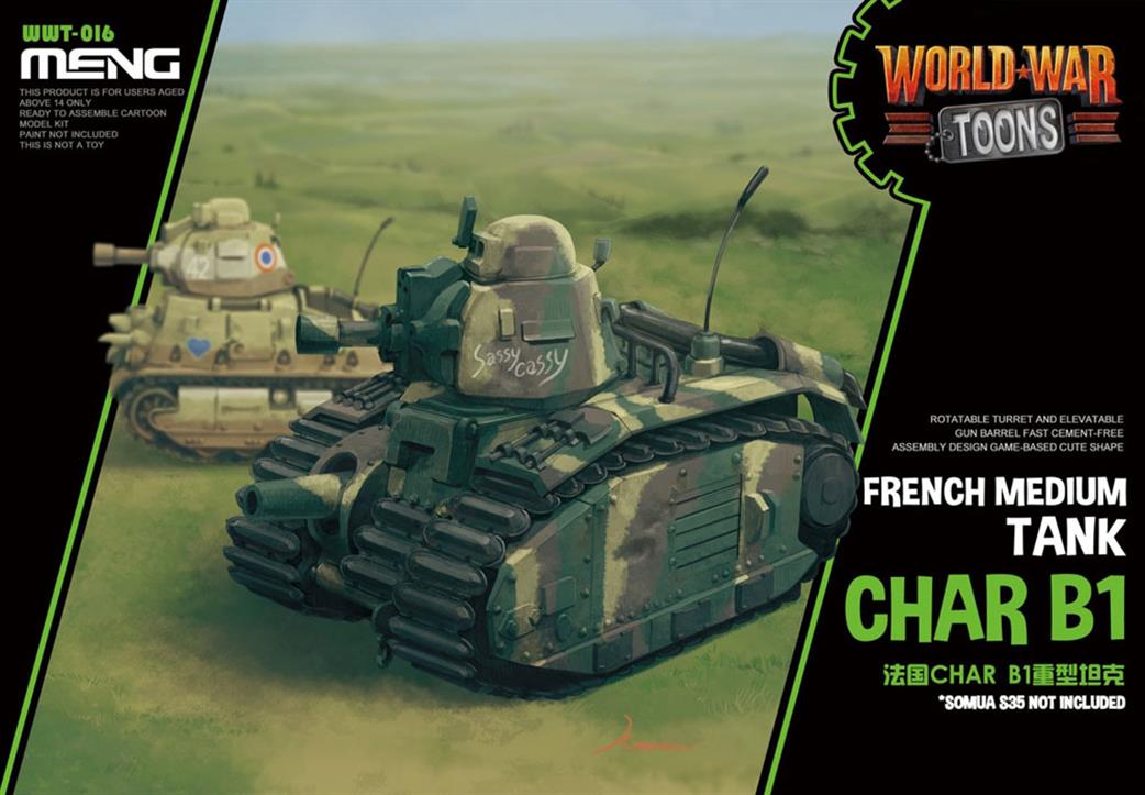 Meng WWT-016 World War Toon French Char B1 Heavy Tank Kit
