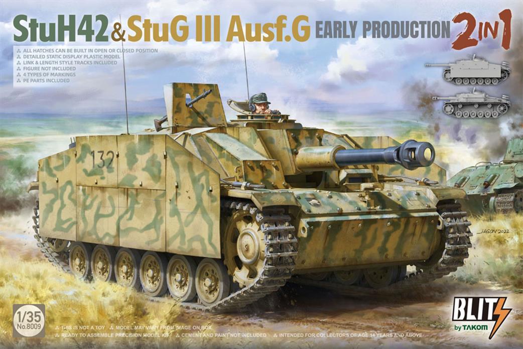 Takom 1/35 08009 Stuh 42 And Stug 111 Ausf G Early Production Plastic Kit