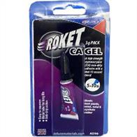 Roket CA Gel bonds hard plastic, wood, metal &amp; synthetic rubber in 5-10 secs and is packed in an easy to squeeze metal tube for long life