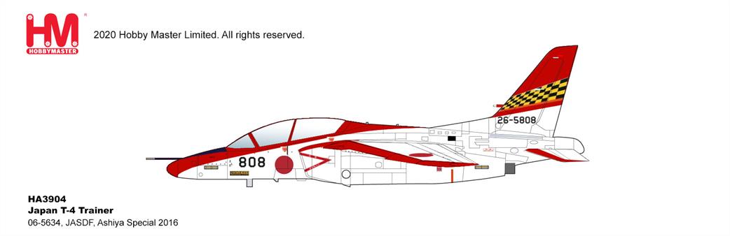 Hobby Master 1/72 HA3904 Japan T-4 Trainer Red Dolphin 26-5808, 32ndTSQ, JASDF, Hamamatsu A.B