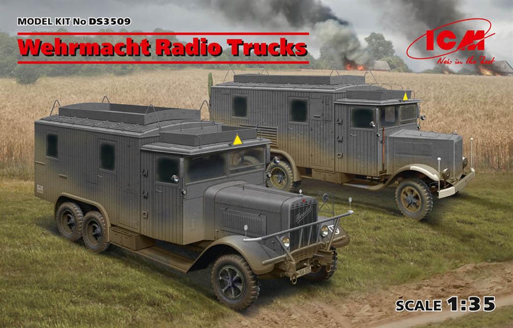 ICM 3509 Wehrmacht Radio Trucks Twin Pack Plastic Kits 1/35