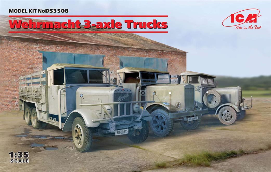 ICM 1/35 DS3508 Wehrmacht 3-axle trucks Kit