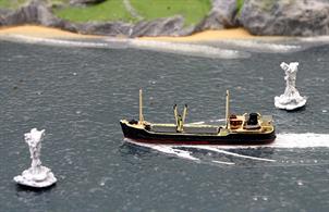 A 1/1250 scale model of the coaster Glamis chartered by HM Government to deliver supplies to the BEF in France from September 1939 to 1940. A Solent Models casting finished and painted by Coastlines Models SOM 21b (CL)