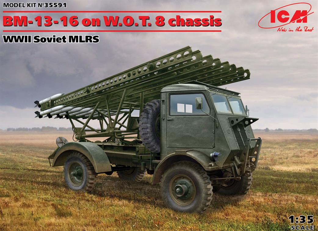 ICM 1/35 35591 Wot 8 Chassis With BM13-16 MLRS Launcher Russia WW2 Plastic Kit