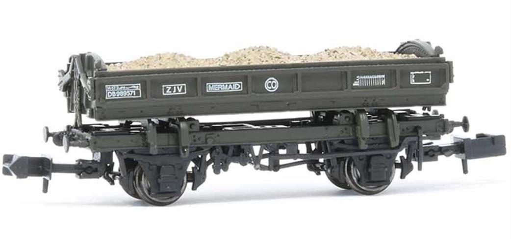 EFE Rail N Gauge E87513 BR Mermaid Side Tipping Ballast Wagon Departmental Olive Green
