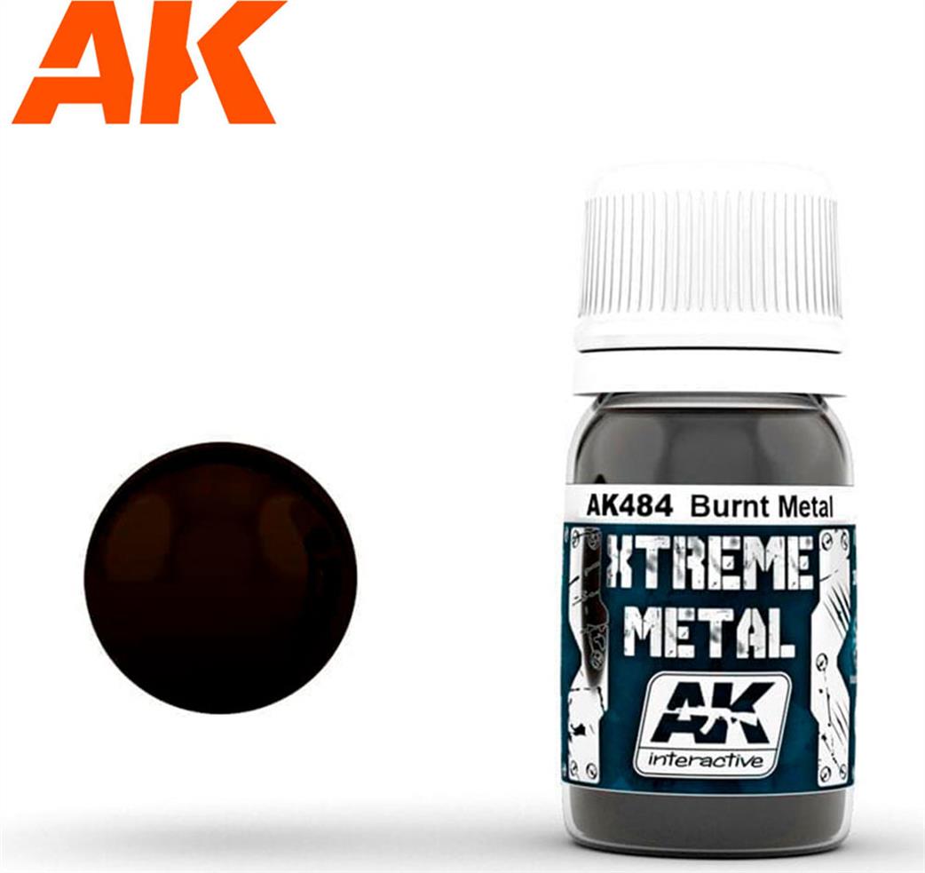 AK Interactive  AK484 Extreme Metal Color Burnt Metal Airbrush Color 30ml