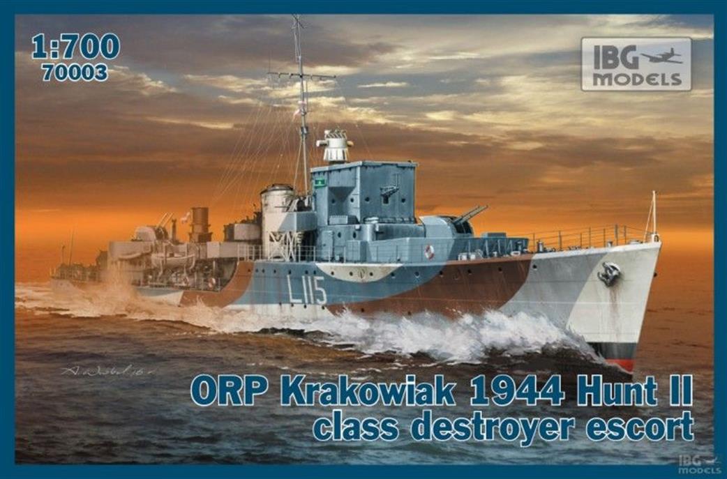 IBG Models 70003 ORP Krakowiak 1944 Hunt II class destroyer escort Kit 1/700