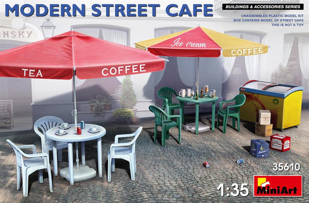 MiniArt 1/35 35610 Modern Street Cafe Ready To Assemble  And Paint