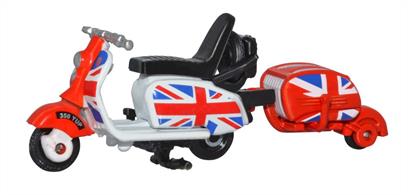 Oxford Diecast 76SC002 1/76th Scooter &amp; Trailer Union Jack