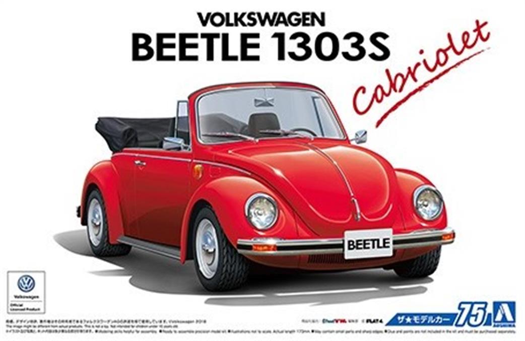 Aoshima 1/24 05572 VW Beetle 1303S Cabriolet 1975 Plastic Kit