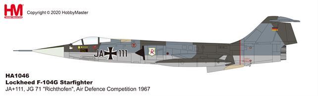 Hobby Master HA1046 1/72 Lockheed F-104G Starfighter JA+111, JG 71 "Richthofen", Air Defence Competition 1967