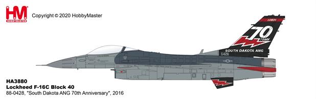 Hobby Master HA3880 1/72nd Lockheed F-16C Block 40 88-0428, "South Dakota ANG 70th Anniversary", 2016