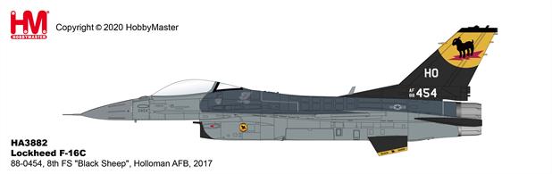 Hobby Master HA3882 1/72nd Lockheed F-16C 88-0454, 8th FS "Black Sheep", Holloman AFB, 2017