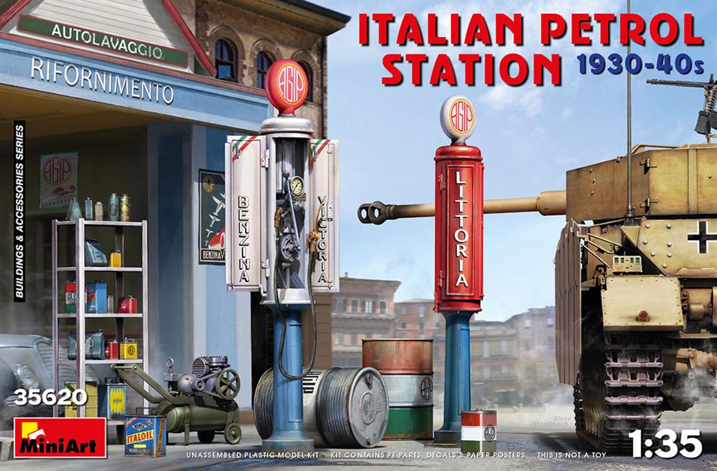 MiniArt 1/35 35620 Italian Petrol Station 1930-40's Plastic Kit
