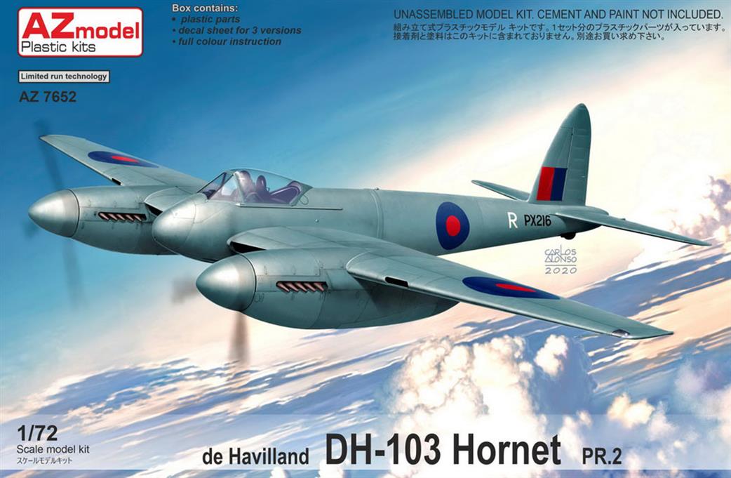 AZ Model 7652 de Havilland DH-103 Hornet PR2 Plastic Kit 1/72