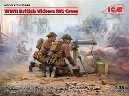 The set includes 20+18 parts for assembly WWII British MG Crew.