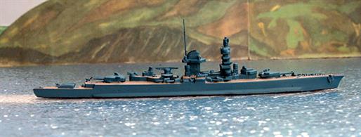 A 1/1200 scale second-hand metal model of Admiral Scheer by Superior Models 204G. The model is painted overall blue with wood effect painted decks and is in excellent condition, see photograph. Provenance of this model suggests to us that it is a Clydeside casting made under licence from Superior Models in the 1980s.