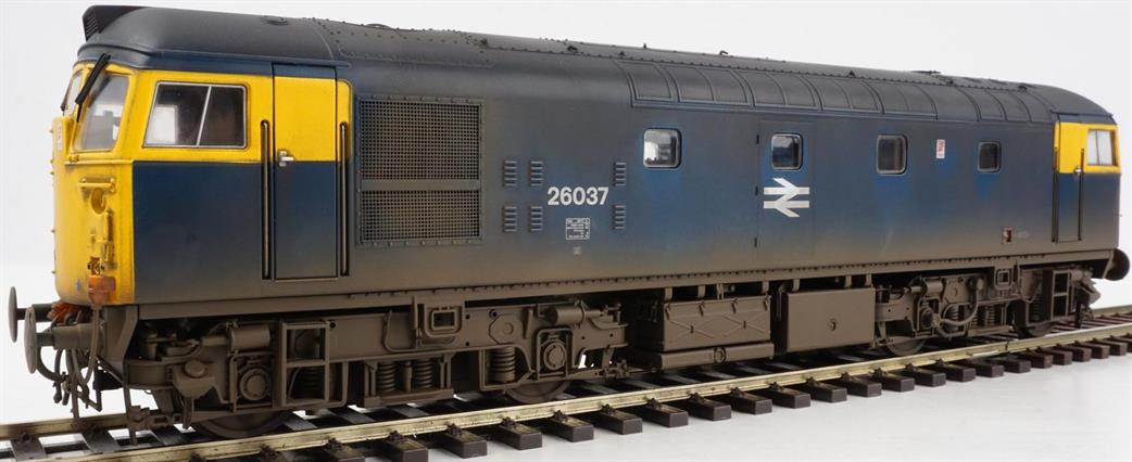 Heljan 2679 Class 26 BR Blue Full Yellows 26037 Factory Weathered O Gauge