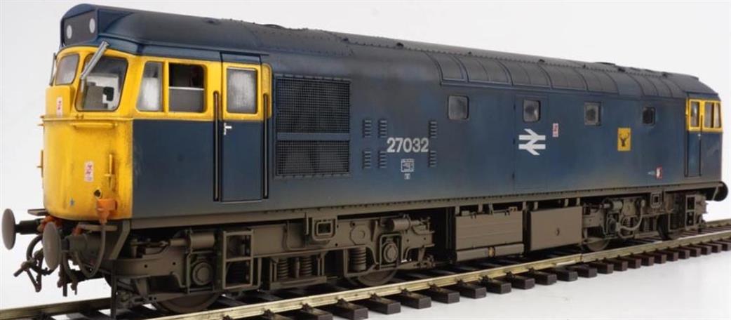Heljan O Gauge 2777 Class 27 BR Blue with Full Yellows Highland Stags 27032 Weathered