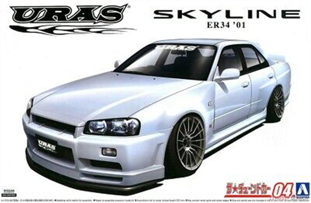 Aoshima 05534 Nissan Skyline URAS ER34 TYPE-R 2001 Car Kit 1/24